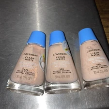 Covergirl Clean Matte Oil Control Liquid Foundation 520 Creamy Natural Lot Of 3