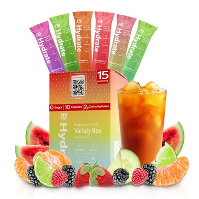 310 Nutrition Sugar Free Electrolytes Powder - 0.18 Ounce (Pack of 15) 