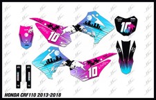 HONDA CRF110 2013-2018 GRAPHICS KIT DECALS THICK AND HIGH GLOSS