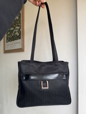 Gorgeous vintage y2k canvas jane shilton black pinstripe shoulder bag