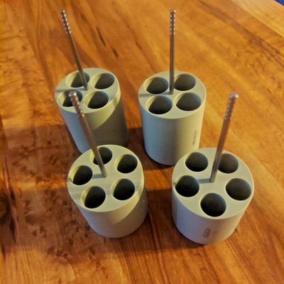 LOT OF 4 Hettich TUBE HOLDERS   (2) 1382 & (2) 1348