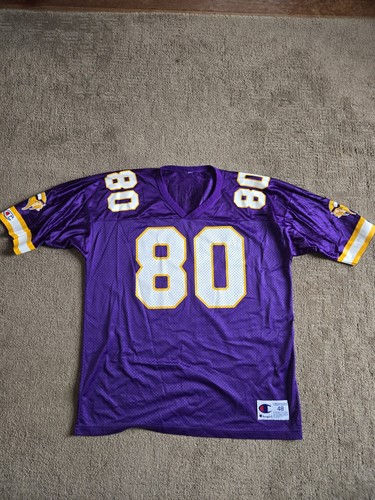Vintage Champion Minnesota Vikings Cris Carter Purple Jersey Size 48 Retro 90s