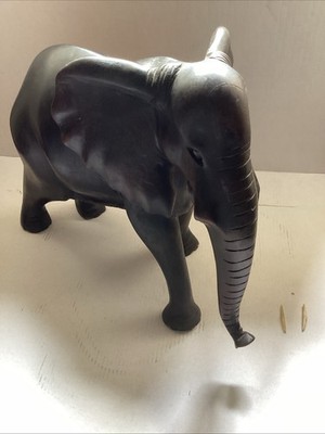 Große Vintage geschnitzte Ebenholz Afrikanischer Elefant Skulptur Statue Figur