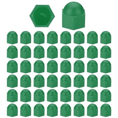 100 Pcs Hex Nut Cover, M16x10x14mm Screws Bolt Covers Caps, Green