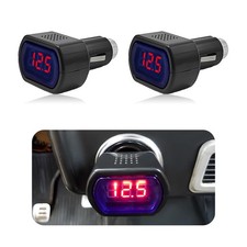 2 PCS Digital Car LED Display Voltmeter DC 12V 24V Battery Voltage Tester