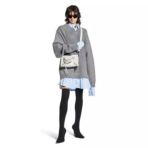 BALENCIAGA Le City Mini Leather Top-Handle Bag White