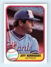 Jeff Burroughs Braves 1981 Fleer Baseball Card #245