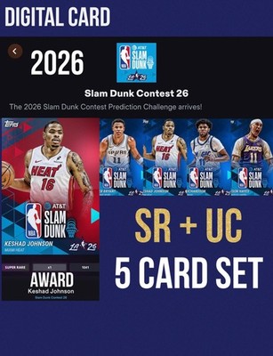 DIGITAL CARD TOPPS NBA COLLECT SLAM DUNK CONTEST UC 4 CARD SET + SR AWARD CARD