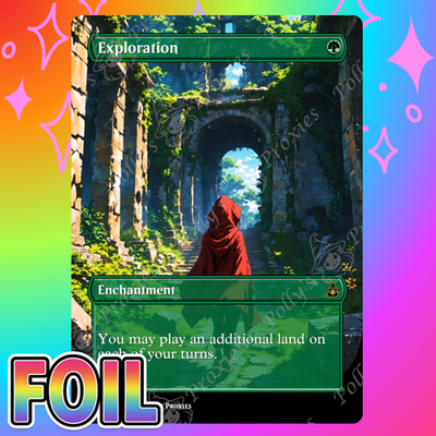 Exploration FOIL Proxy Card with Custom Fantasy Anime Girl Art Design