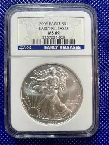 2009 ~ Silver Eagle S$1 ~ NGC MS69 ~ EARLY RELEASES ~ #3257234-028