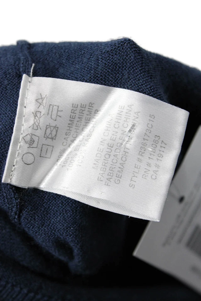 Minnie Rose Womens Cashmere Tie Dye Print Sweater White Blue Size Extra Small - Image 4 of 4