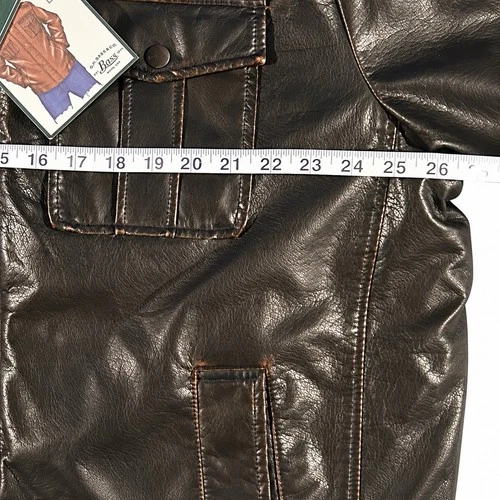 G.H. Bass Men’s XXL Faux Leather Sherpa Lined Jacket Brown NWT Workwear image 6