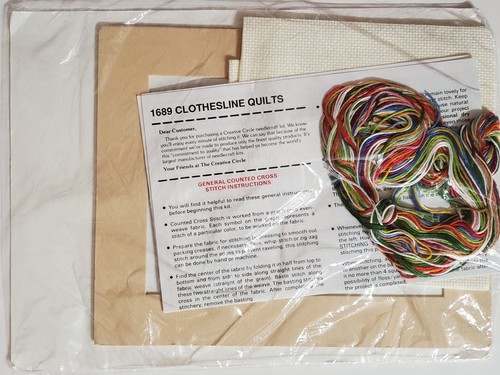 The Creative Circle Clothesline Quilts 1689 cross stitch embroidery kit, ducks - Picture 3 of 3