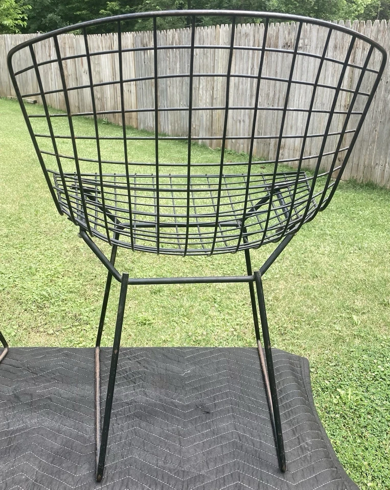 Par de cadeiras laterais vintage originais raras MCM Knoll Bertoia - Imagem 4 de 4