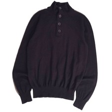 Hermes knitted sweater pullover wool cashmere silk top men's S black Used MOLO-0