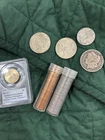 Antique Silver Coins Lot Including 1896-0 Morgan Silver Dollar