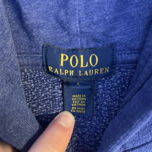 Polo Ralph Lauren Full Zip Hoodie Youth Large Blue Spell Out Preppy - Picture 4 of 9