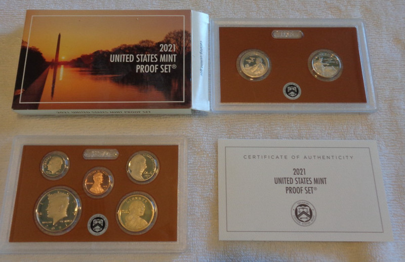 2021-S US Mint Proof Set 7 Coins  with COA & Box