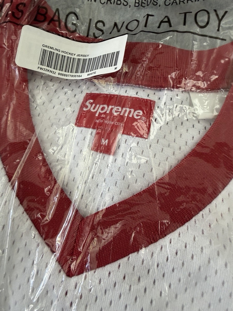 2022 Supreme Gremlins Gizmo Hockey Jersey White Size Medium FW22