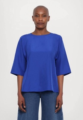 WEEKEND MAX MARA PRIMO - BLOUSE - CORNFLOWER BLUE - SILK- Size L - RRP £180 BNWT