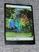 MTG, Forest FOIL (0193) Full Art Borderless Marvel's Spider-Man Foil SPM