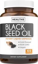 Ethiopian Black Seed Oil Softgels 4.64 Thymoquinone  Non-Gmo, Gluten-Free,60