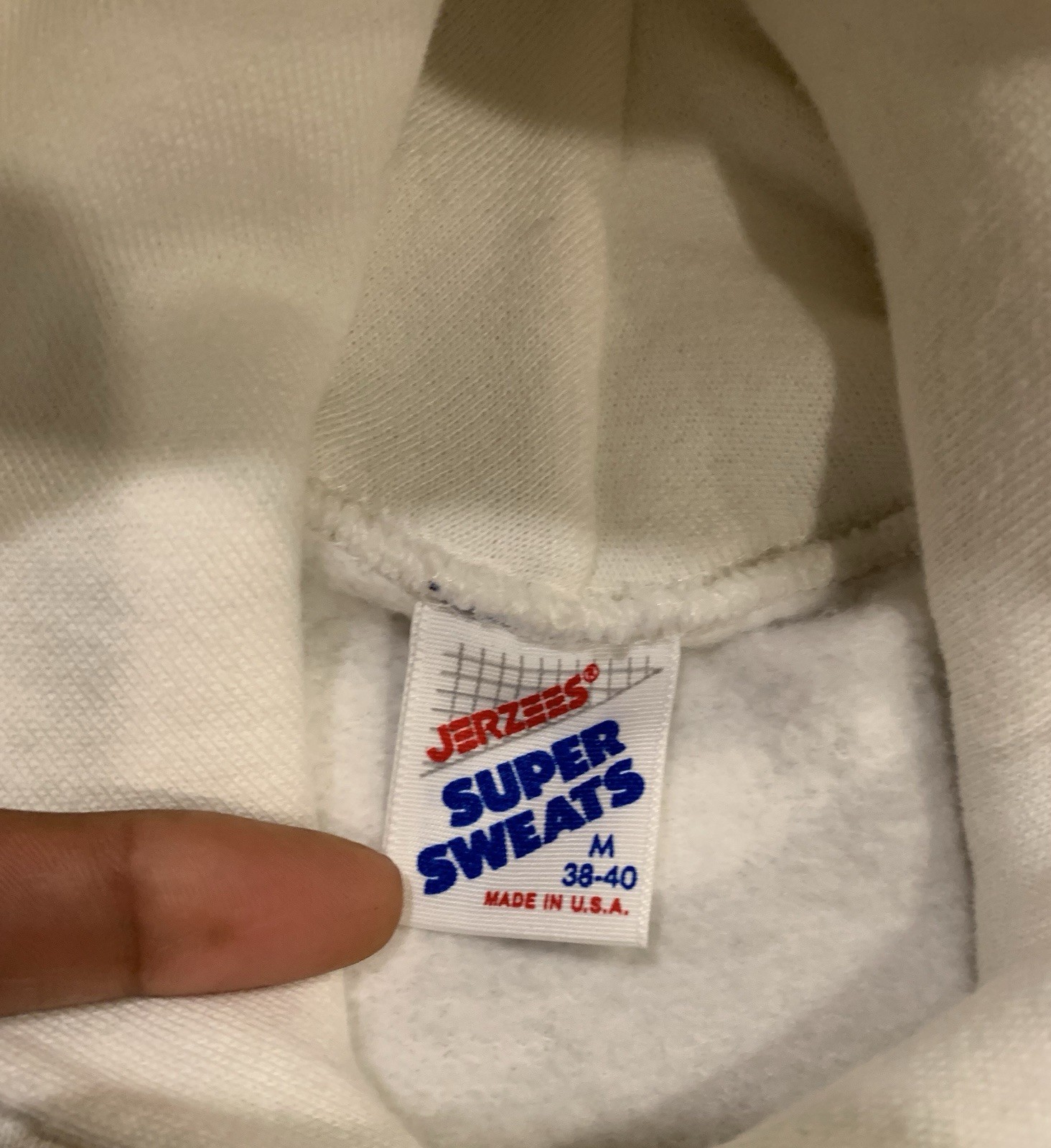 Vintage 90s Jerzees Basic White Pullover Hoodie S… - image 5