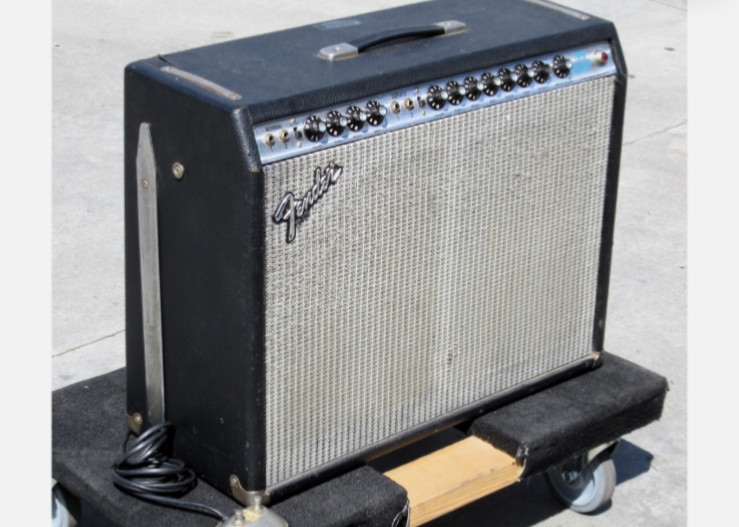 1974 Fender Twin Reverb Silverface Guitar Amp 2x12 Speaker Combo w /  Footswitch