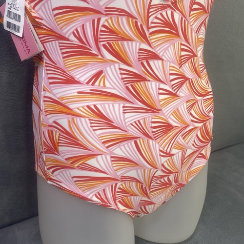 Cia Maritima Swimsuit Women S Deep scoop Back V-neck Front Fans Orange Swimwear - Picture 5 of 14
