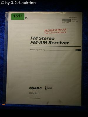 Sony Bedienungsanleitung STR LSA1 FM/AM Receiver (#1511)