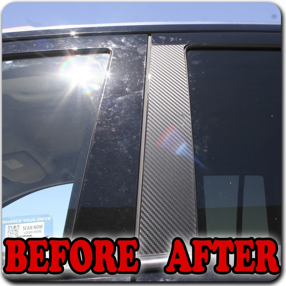 Di-Noc Carbon Fiber Pillar Posts for Honda Fit 09-12 6pc Set Door Trim Cover Kit - Image 3 of 4