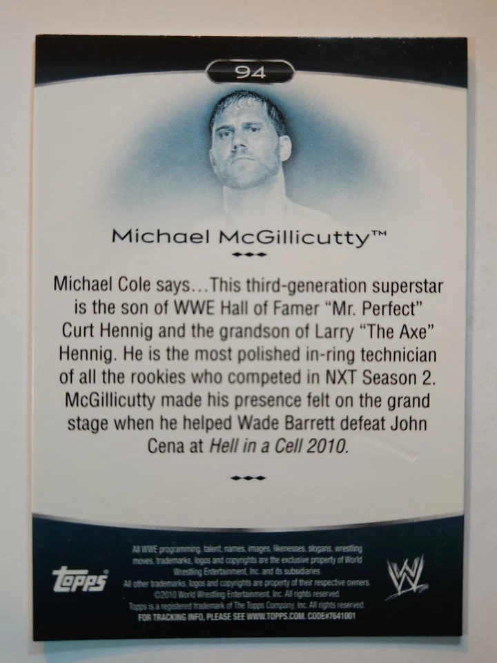 2010 Topps WWE Platinum #94 MICHAEL McGILLICUTTY - Image 2 of 2