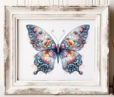 Butterfly Wall Art Print, Pretty Butterfly Print Butterfly Floral Wall Art Decor