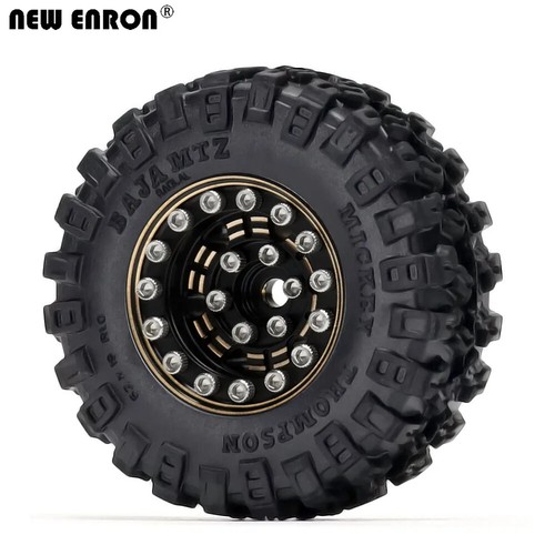 1.0 Rubber Tires Beadlock Wheel Rim for Micro Mini Crawler 1/24 Axial 1/18 TRX4M - Picture 16 of 28