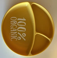 Tunno Tots by Bella Tunno Sectioned Suction Plate "100% Organic" Yellow  8" dia.
