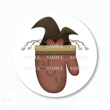 30 Country Crows in Mitt Stickers Favors Scrapbook Stickers 1.5" Envelope Seals