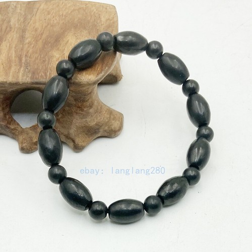 Bracciale Shungite Pietre Preziose Originali Perline Radiazioni Protezione EMF 10*14mm - Foto 12 di 16