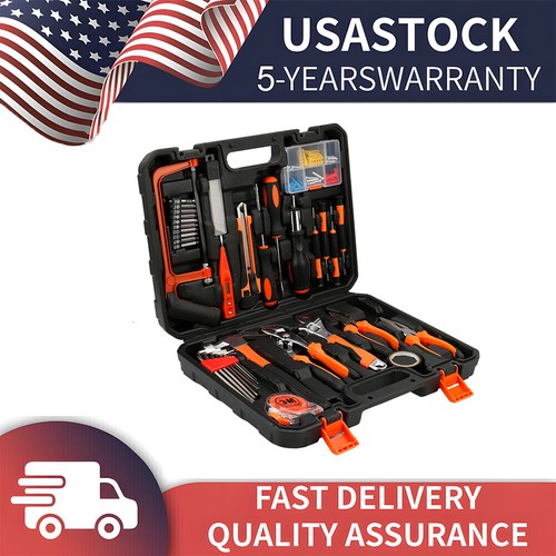 Tool Kit Set 100 PCS Garden Home Tools General Household Repair Tool Kit Box