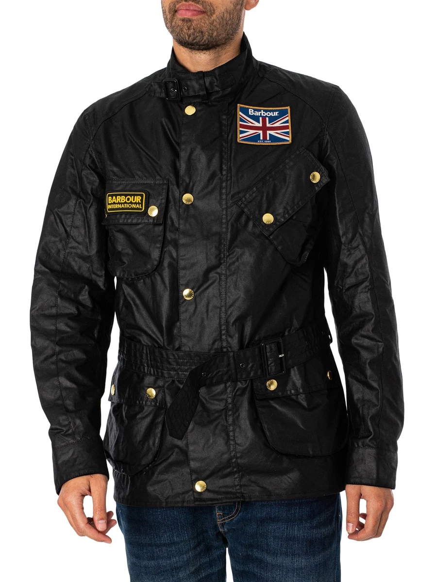 Barbour International Men's Union Jack Waxed Jacket, Black, chaqueta encerada - Vimarsana News