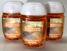 3 Bath  Body Works Marshmallow Pumpkin Latte Hand Gel Sanitizer NWT