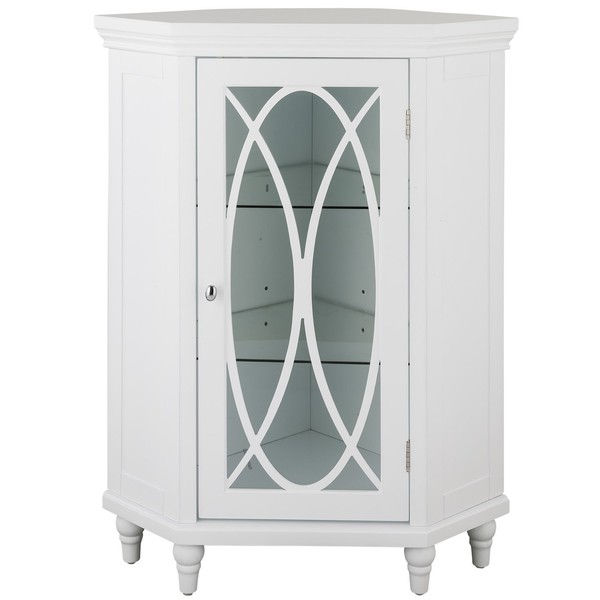 Florence Corner Floor Cabinet With Gl Door In White For Bathroom Florence Corner Floor Cabinet With Gl Door In White For Bathroom Storage