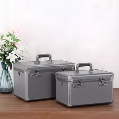 Gray Tools Storage Toolbox Aluminum Outdoor Organizer Box with TSA Lock/Strap