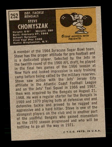 1971 Topps #252 Steve Chomyszak NM-MT - Picture 2 of 2
