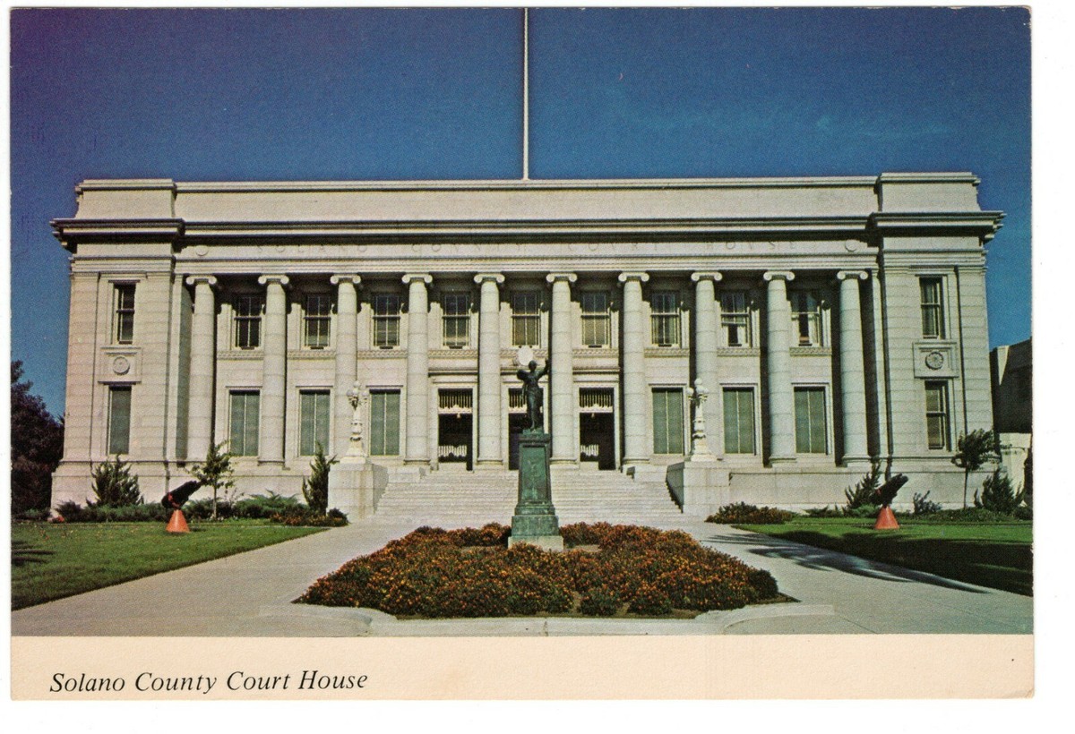 Vintage Postcard Solano County Courthouse Fairfield CA Travis Air Force Base