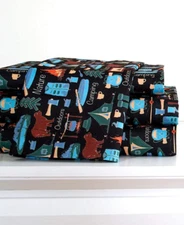 The Lakeside Collection Campsite 3-Piece Sheet Set with Retro Camping Print - Tw