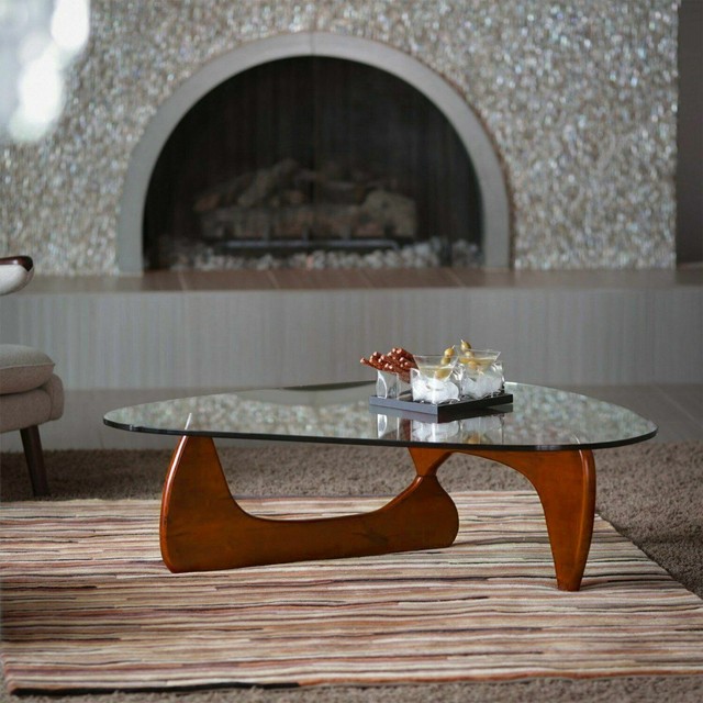 Noguchi Coffee Table Replica High Quality Reproduction Glass Top Wood
