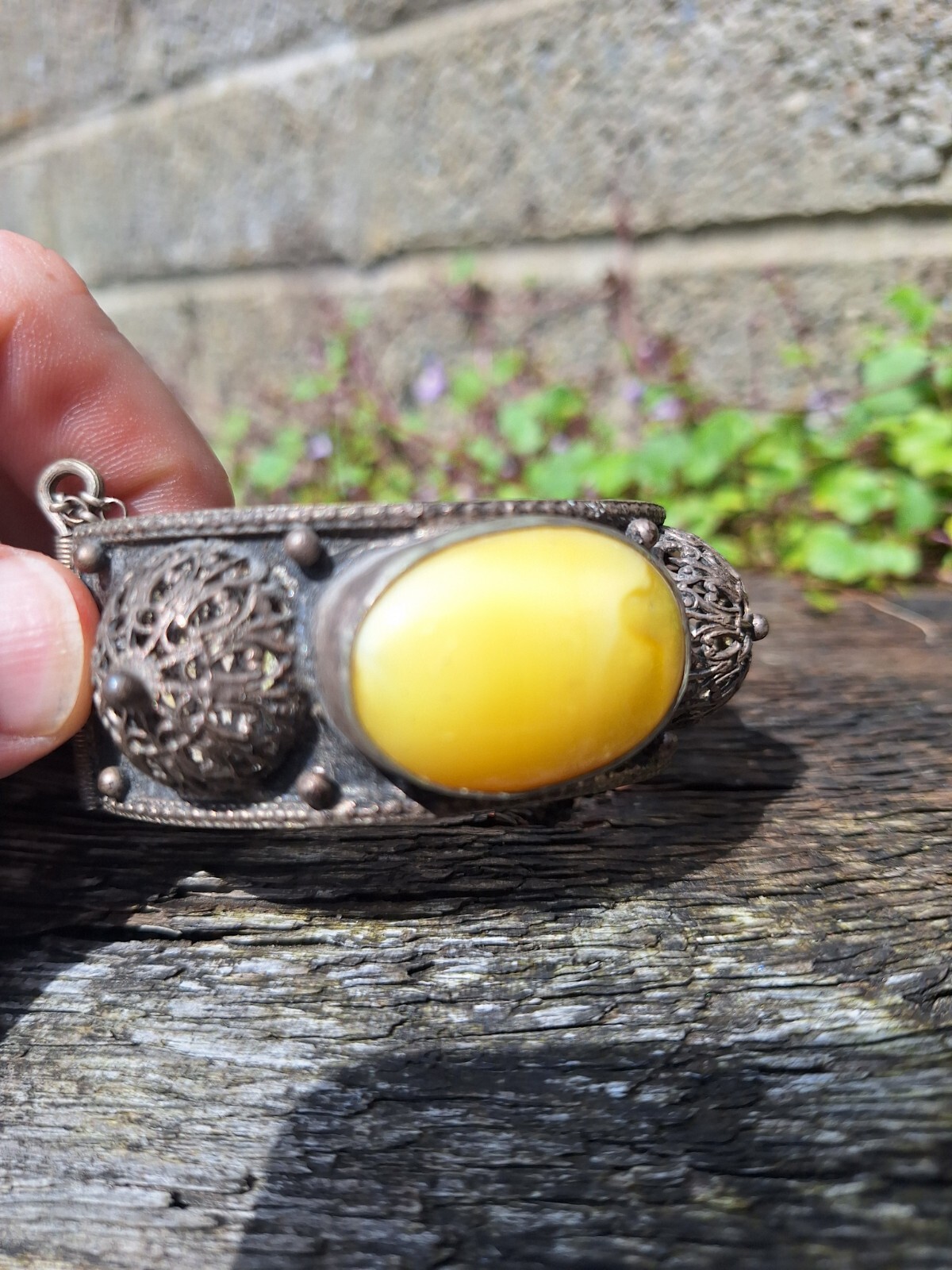 Vintage Middle Eastern Bangle. 2 Large Butterscot… - image 4