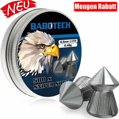 BABOTECH Diabolo 4,5mm Spitz Kopf für Luftgewehr Luftpistole Dose 500 kugeln Diabolos
