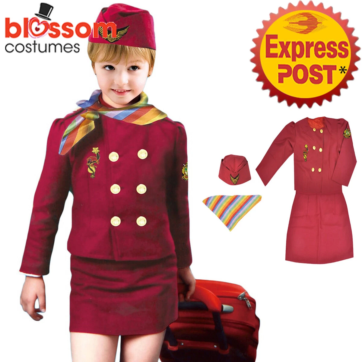 Pilot Blue Fancy Dress For Kids,Our Helper Costume For Annual  Function/Theme Party/Competition/Stage Shows Dress