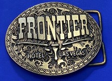 Vintage Frontier Hotel Old Las Vegas Belt Buckle Casino Nevada Western Longhorn